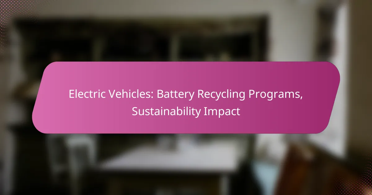 Electric Vehicles: Battery Recycling Programs, Sustainability Impact