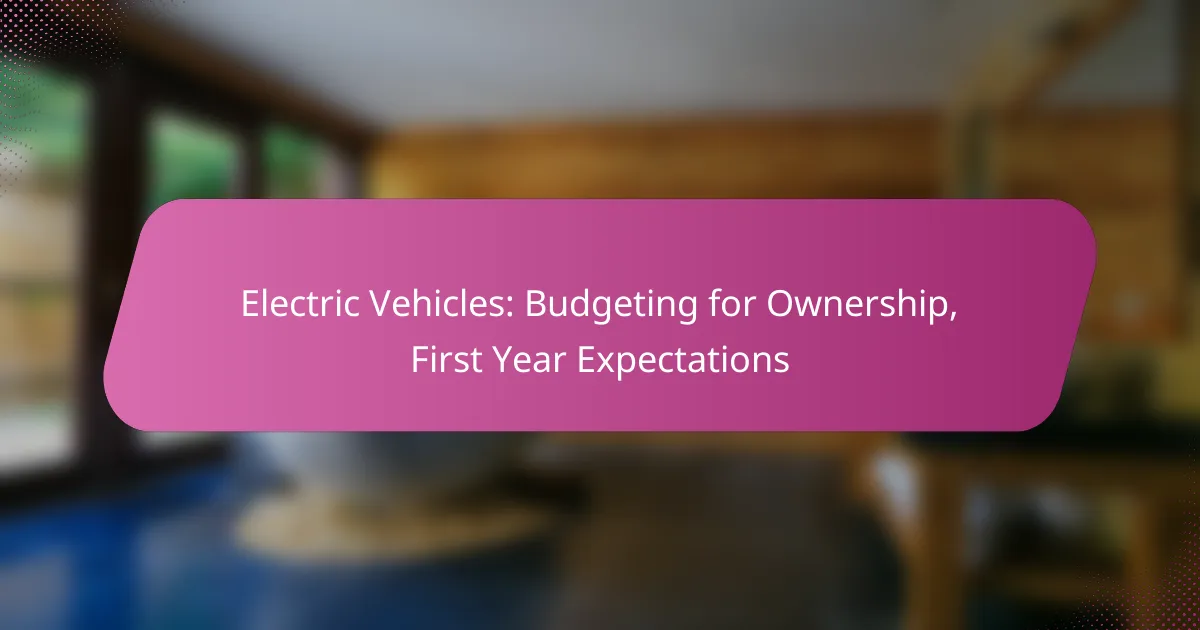 Electric Vehicles: Budgeting for Ownership, First Year Expectations
