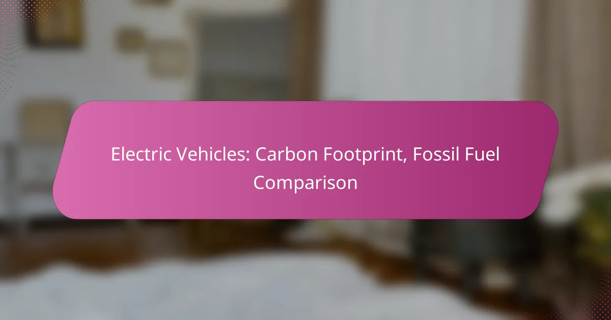 Electric Vehicles: Carbon Footprint, Fossil Fuel Comparison