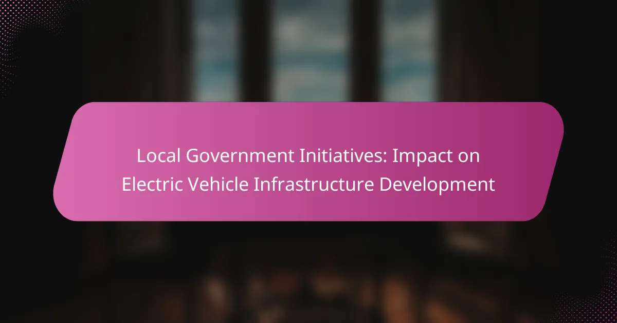 Local Government Initiatives: Impact on Electric Vehicle Infrastructure Development