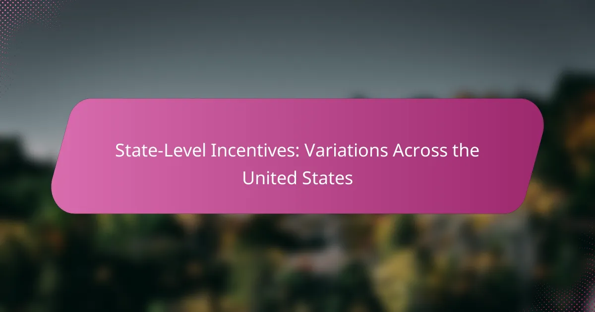 State-Level Incentives: Variations Across the United States