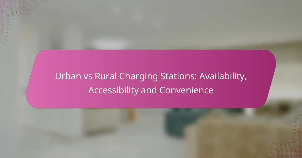 Urban vs Rural Charging Stations: Availability, Accessibility and Convenience