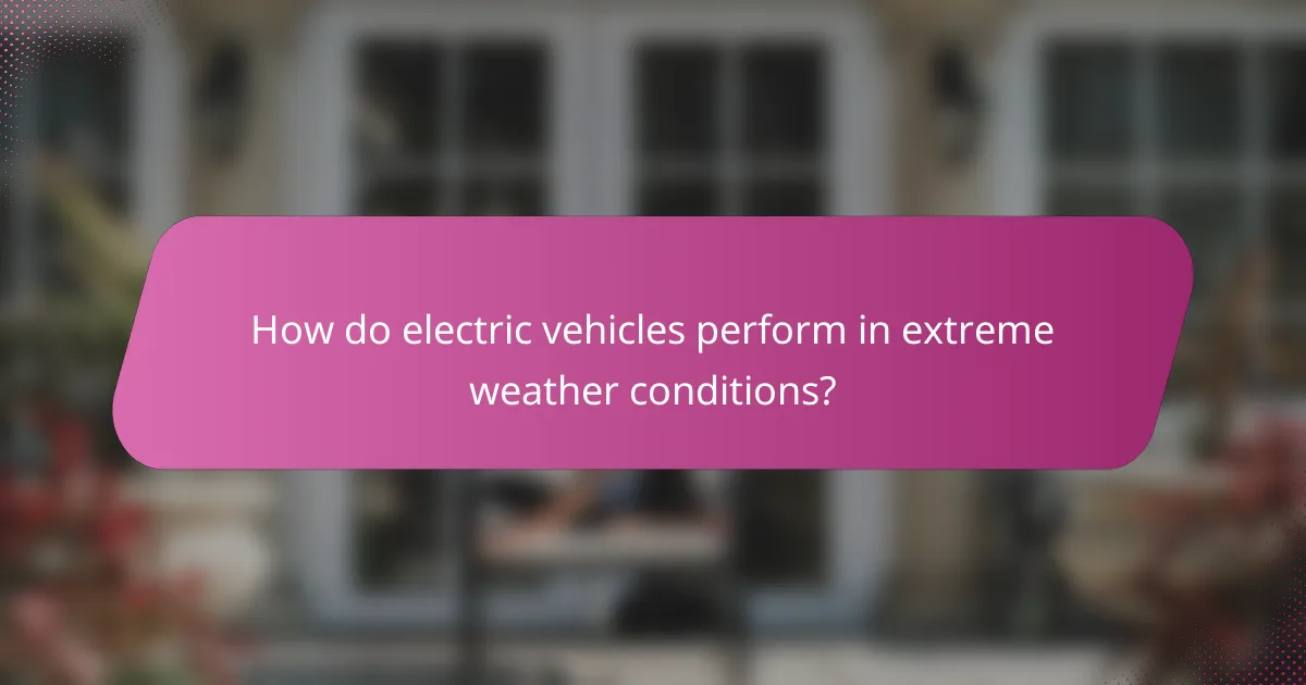How do electric vehicles perform in extreme weather conditions?
