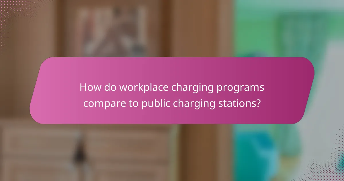 How do workplace charging programs compare to public charging stations?