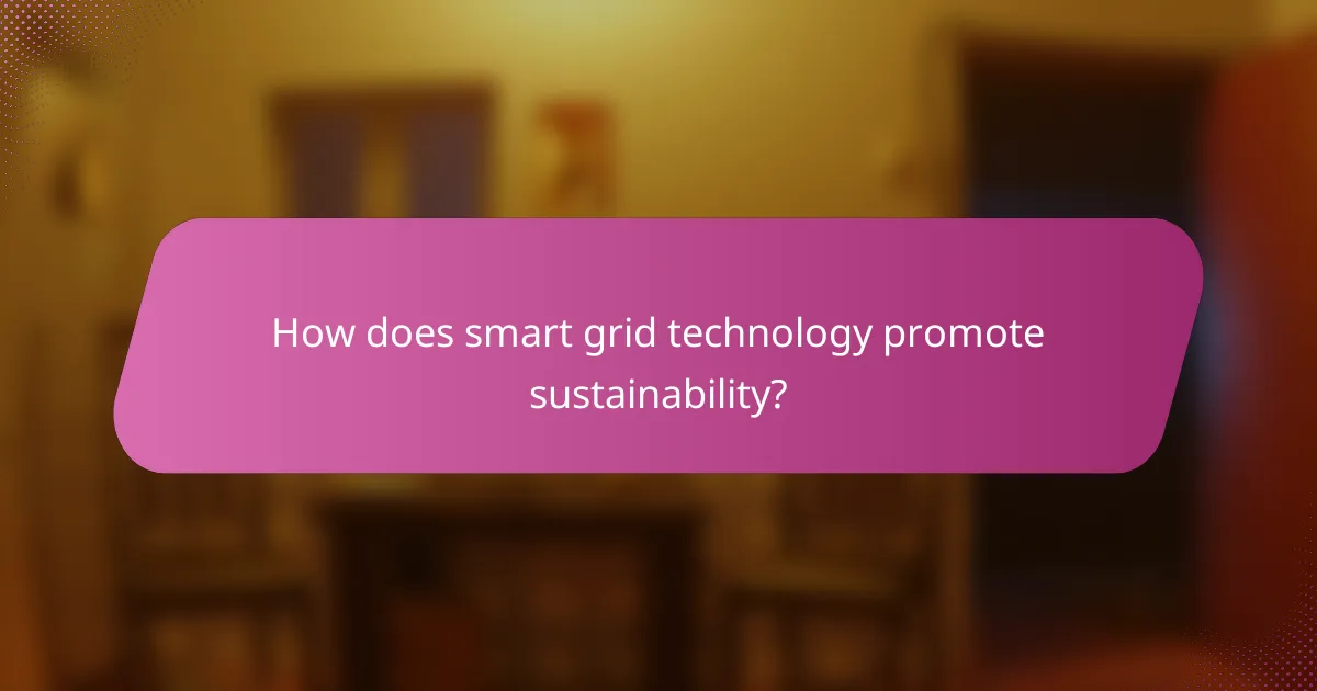 How does smart grid technology promote sustainability?