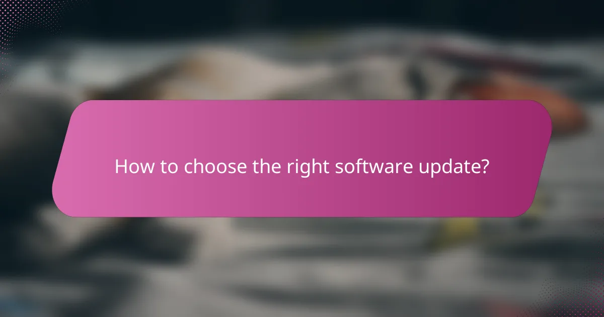 How to choose the right software update?