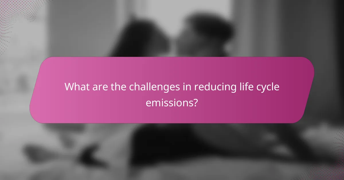 What are the challenges in reducing life cycle emissions?