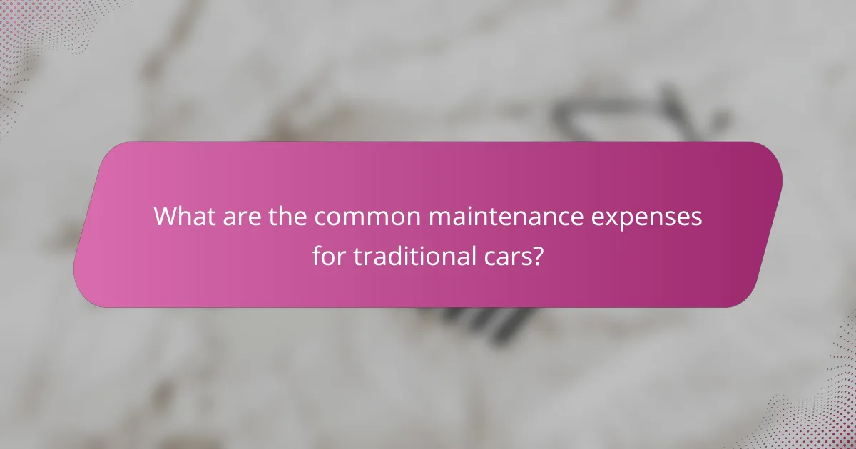 What are the common maintenance expenses for traditional cars?