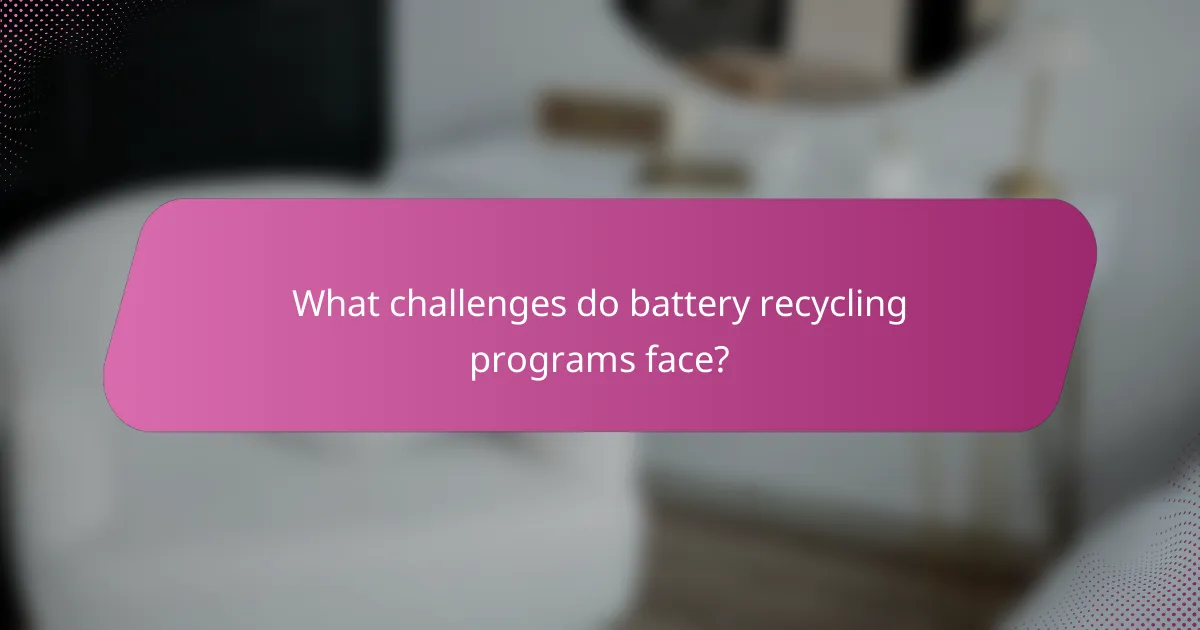 What challenges do battery recycling programs face?