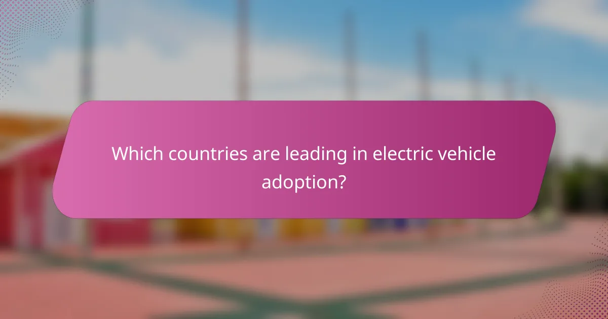 Which countries are leading in electric vehicle adoption?